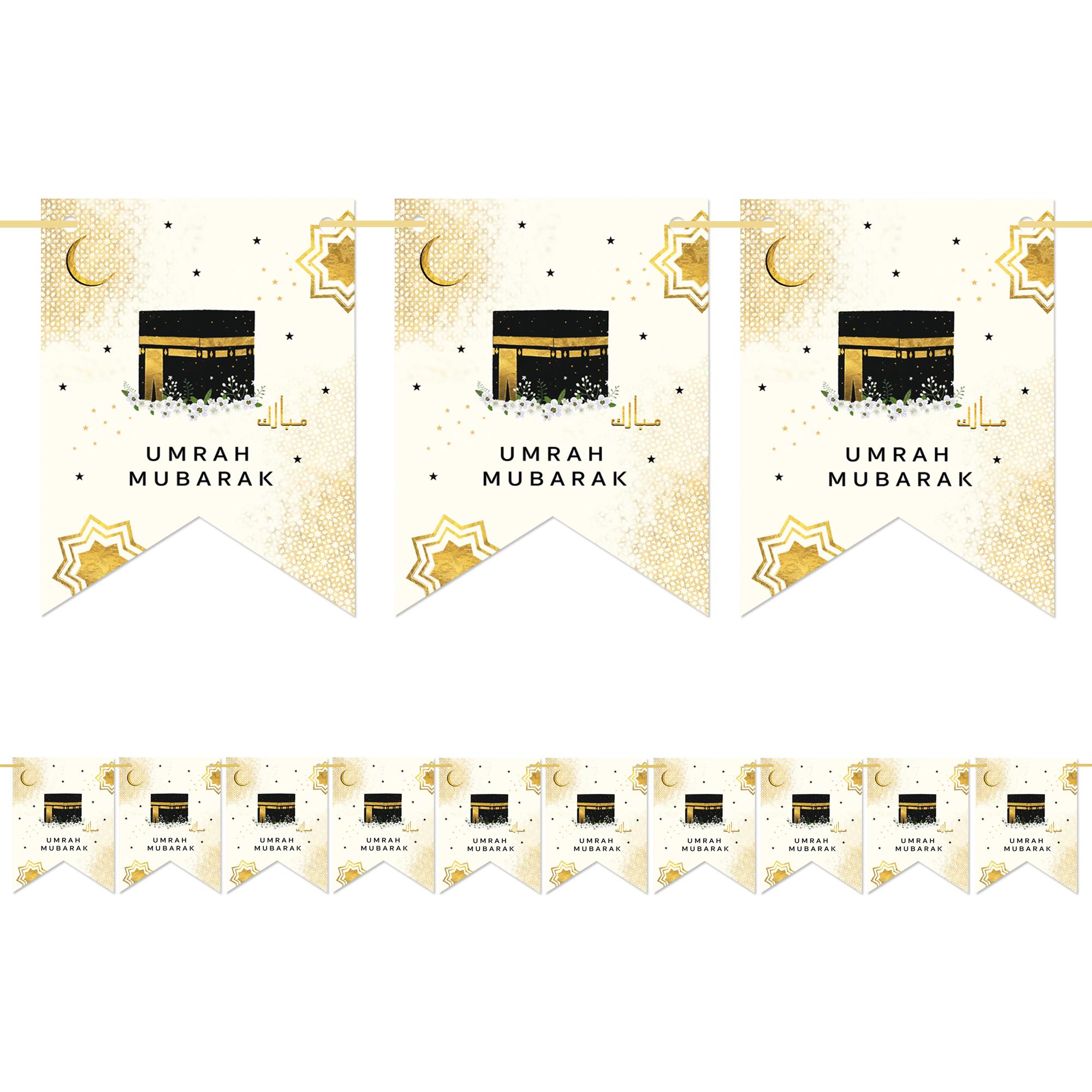 Forniture Per Pavone – Banner Umrah Mubarak 2 Metri – Cartello In Carta 350g Con Nastro - 2