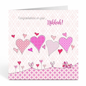 Nikkah Mubarak islamitische kaart voor moslimbruiloften met hart - BB04