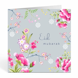 Eid Mubarak-kaart bloesemgrijs - SK 06
