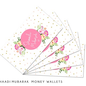Multipack van 5 Shaadi Mubarak-geldportefeuilles | Huwelijkscadeaus - MW SM