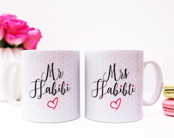 Mr Habibi & Mrs Habibiti Mugs Islamic Wedding Gift Set - MG 19