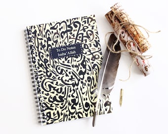 To Do Notes Insha'Allah Notebook, Planner, Islamic Notebook Gift - NB14