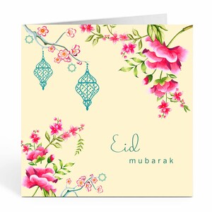Eid Mubarak-kaart bloesem crème - SK 08