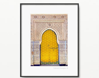 Moroccan Darbar Mustard A4 Print Islamic Art Home Decor