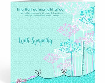 Sympathy islamitische wenskaart voor moslim. Rouwkaart - BB21