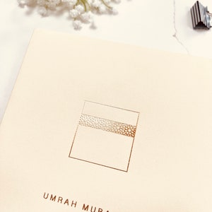 Carte de voeux islamique Omra Moubarak en feuille d'or de luxe - RC 39