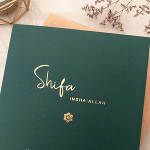 Luxury 'Shifa' Get Well Soon Islamic Card in Gold Foil - RC 36