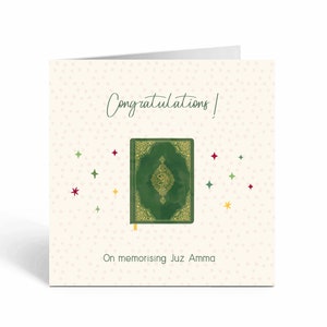 Juz Amma Memorise Islamic Congratulations Card, Green Quran - ILM 21