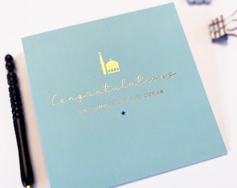 Quran Completing Congratulations Gold Foiled Card for Boys - RC 40