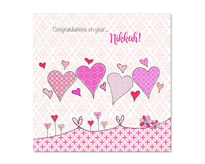 BB04 Nikkah Mubarak Islamic Card for Muslim Weddings