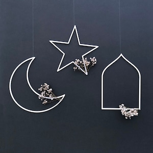 Laser Cut Crescent, Star & Arch Hanging Shapes, Ramadan Decorations, Eid Decorations, Eid Decor - LCA 06