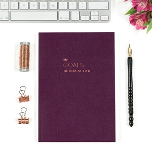 My Goals Insha'Allah Notebook Hot Foiled Rose Gold A5 Planner, Islamic Journal - LX 04