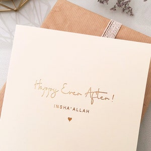 Luxury 'Happy Ever After Insha'Allah' Islamic Wedding Card in Gold Foil - RC 30