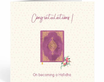 Hafidha, Hafiza Islamic Graduation Card, Hifz Mubarak Hifdh Girl - ILM 20