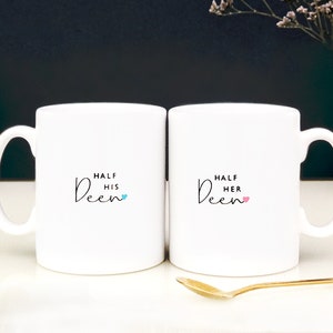 Half His Deen & Half Her Deen Gift Set of Elegant Islamic Wedding Mugs - MG 48