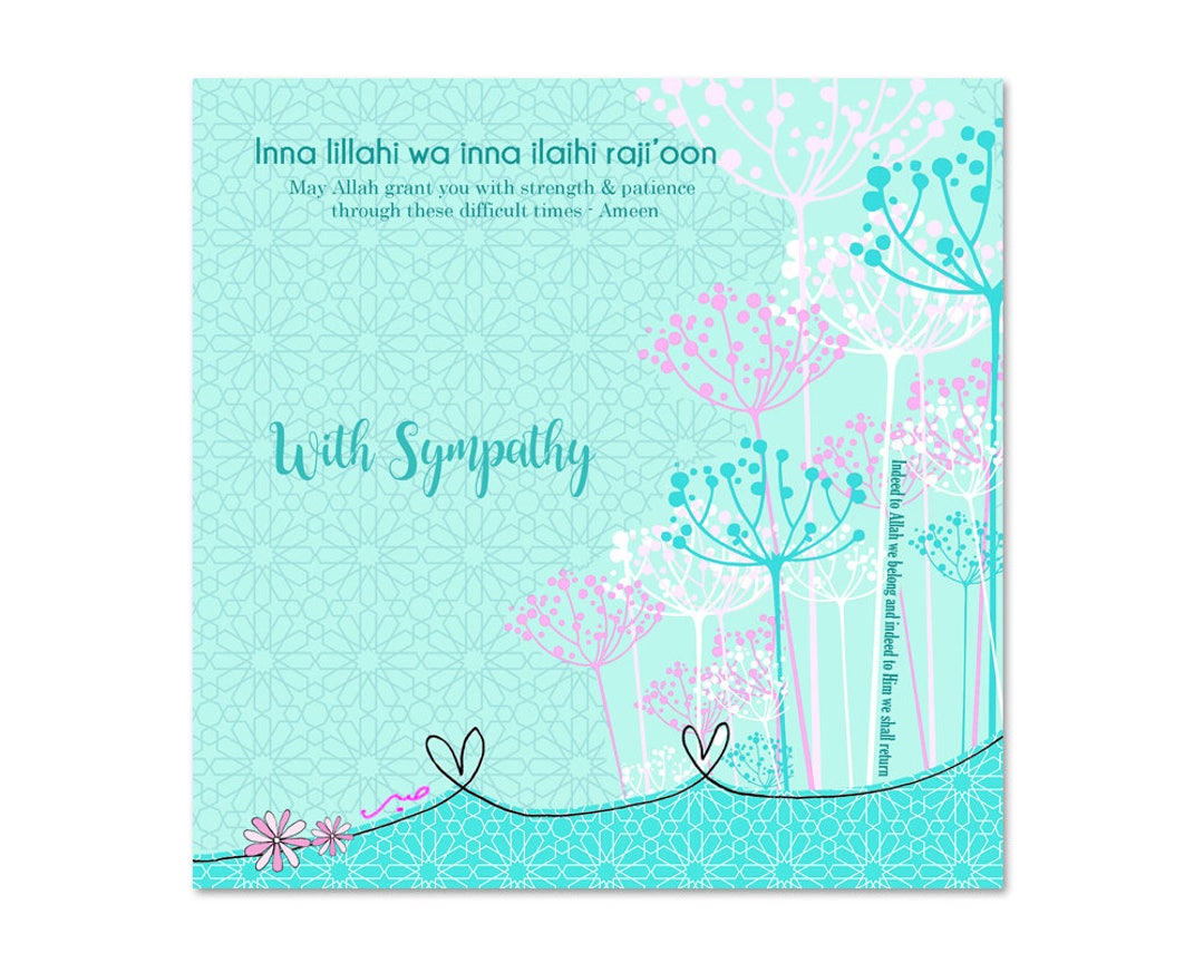 Sympathy Islamic Greeting Card for Muslim Bereavement BB21 Etsy