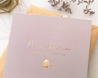 Luxury &#39;New Home&#39; Barakah & Blessings Islamic Card in Gold Foil - RC 35