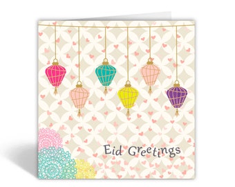 Contemporary Lanterns Eid Greeting Card - IR06