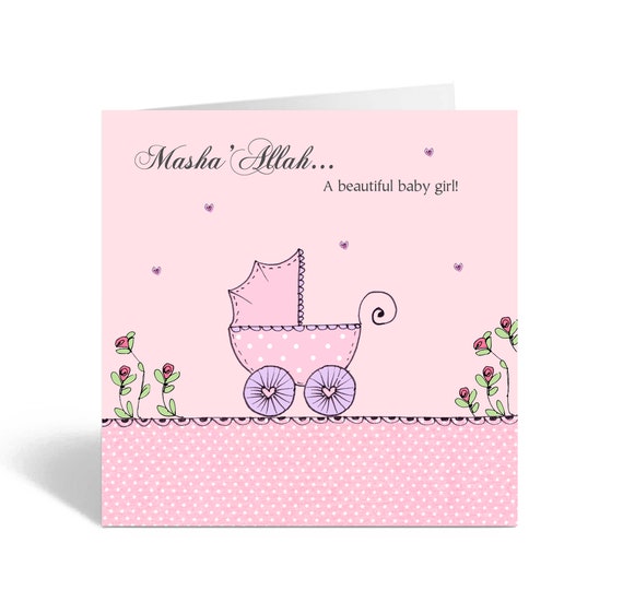 Masha'Allah Baby Girl Islamic New Baby Greeting Card CD | Etsy Masha'Allah Baby Girl Islamic New Baby Greeting Card CD | Etsy
