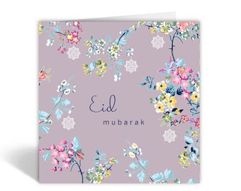 Eid Mubarak Card Blossoms Lilac - SK 04