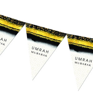 Umrah Mubarak Bunting in Black & Gold - FUB 04