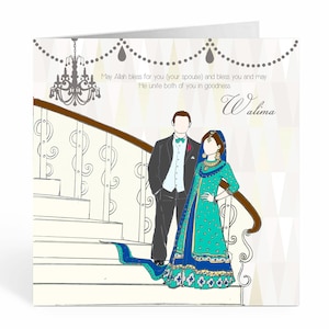 Cartão Walima Mubarak com Noivos - WC 05