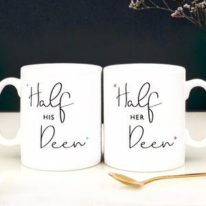 Half His Deen & Half Her Deen Gift Set of Islamic Wedding Mugs - MG 47