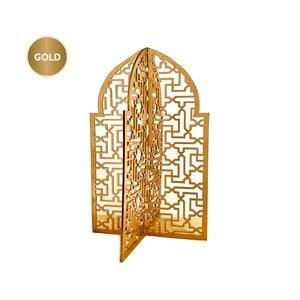 Kit mosquée 3D découpé au laser en or, arche arabe, mosquée, décorations du ramadan, de l'Aïd
