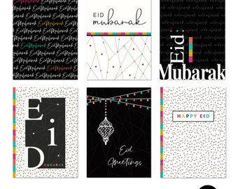 Multipack of Eid Mubarak Cards 6 Designs - Eid Greeting Cards - MP EE