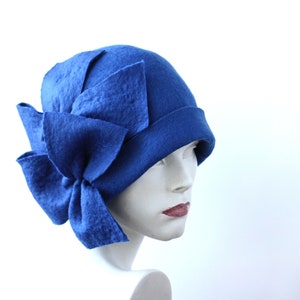 Blue felt hat, felt Cloche,Cloche hat, felted hat,1920 Hat Art,Blue hat,Cloche,Victorian hat, 1920's hat,Women's hat, Downton Abbey hats