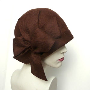 Brown felt hat, felt Cloche,Cloche hat, felted hat,1920 Hat Art, brown hat,Cloche,Victorian hat, 1920's hat,Women's hat, Downton Abbey hats
