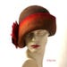 Brown Felted Hat Cloche hat womans hats felt hat Cloche Hat 1920 Hat Art Brown Hat Cloche Victorian 1920's  Wool Women's hat