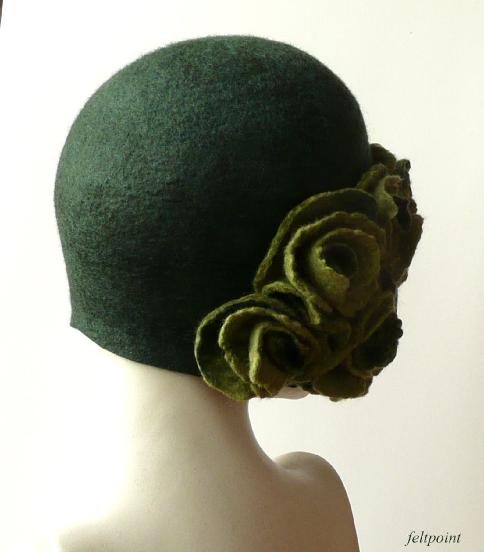 Foresty Green Felt Hat Felted Hat Green Hat Felt Hats Etsy