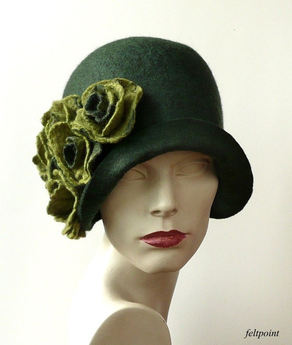 KNITTING PATTERN Ladies Hat Cloche 1920s 30s flapper flower cap beanie 654