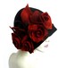 Cloche felt hat, felted hat ,black hat,felt hats,Cloche Ha,t 1920 Hat, Art Hat, Cloche hats, Victorian hat,1920's  Women's hat, Russet roses 