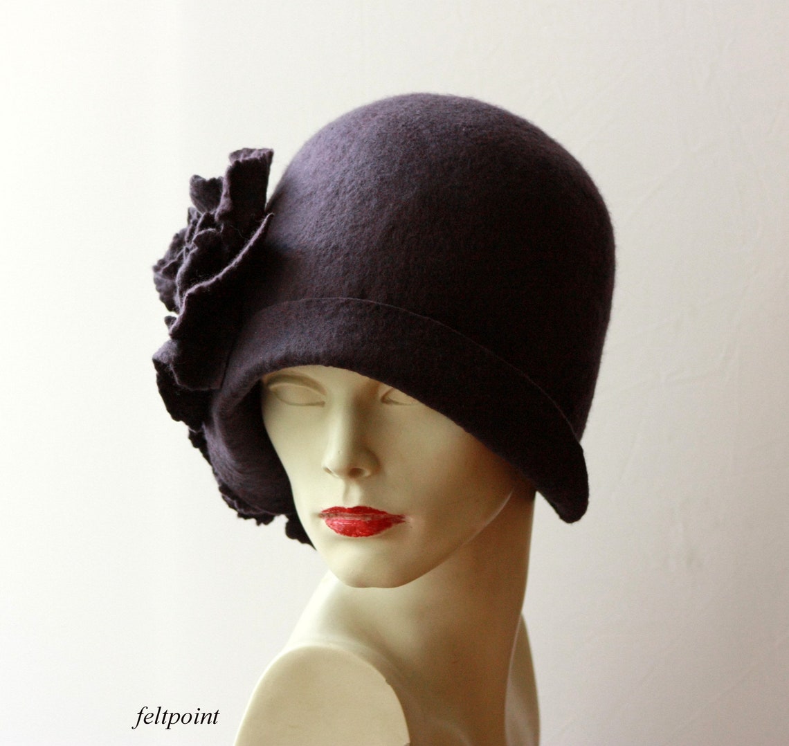 Cloche Hat Felt Hat Cloche Hat Felted Hat Hat 1920 Hat Art - Etsy
