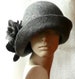 Hats Grey hat Felted hat felt hats Women's  hat Cloche Hats felted hats 1920s hat Retro hat Grey  Hat Victorian 1920's roses hats FELTPOINT 