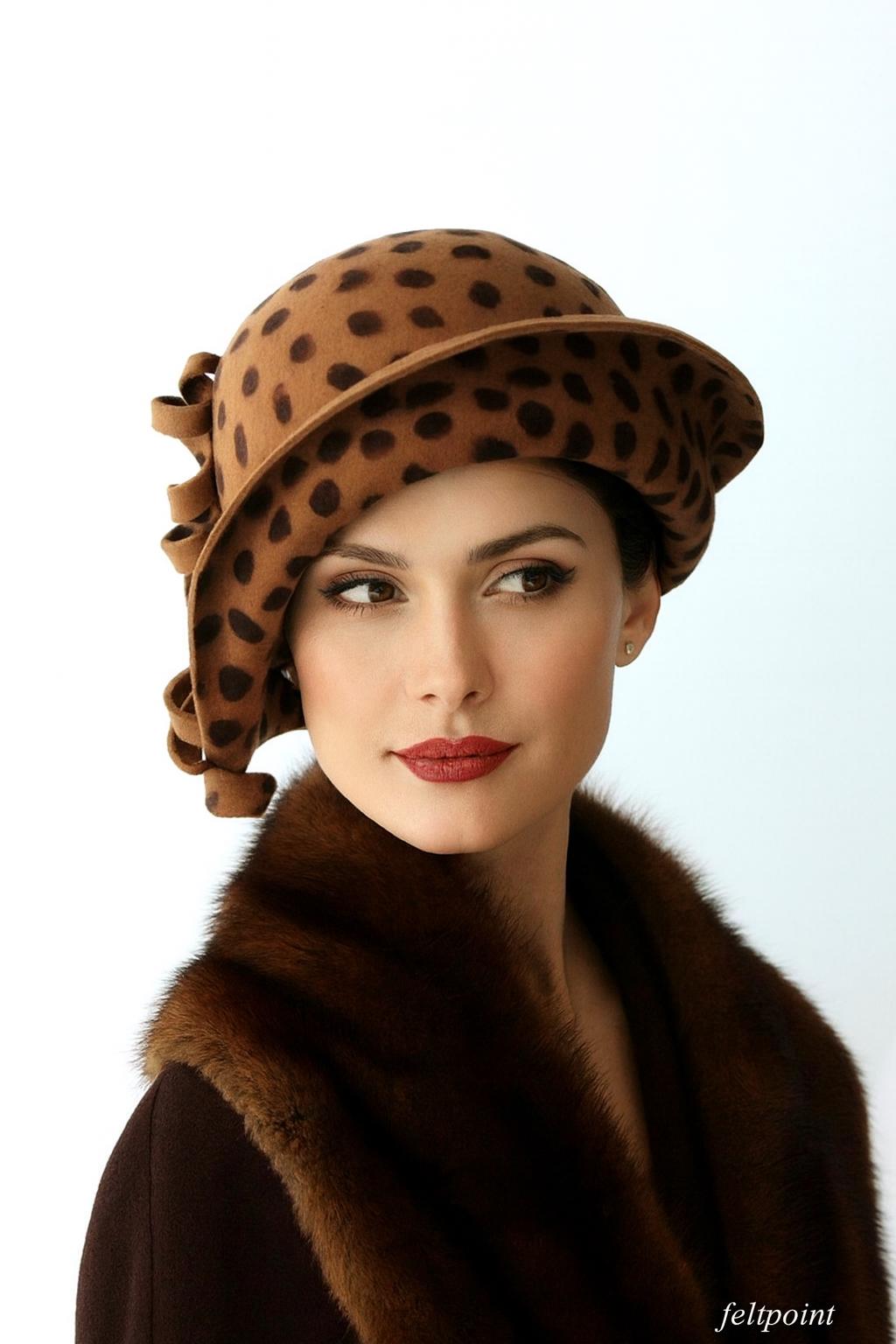 Brown Polka Dot Fascinator - Etsy display picture 3