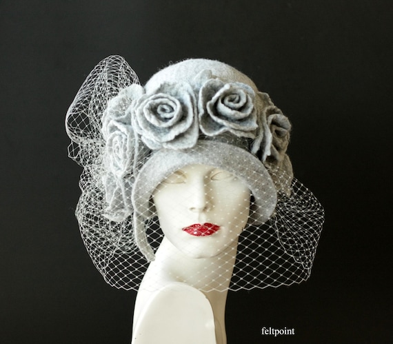 Cloche Hat With Veil - Etsy display picture 2