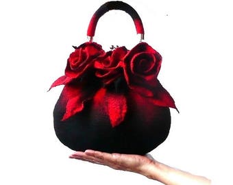 Felt bag,Felted bag, felt bags,felted bags,woman's bag ,Felt bag,merino wool handbags, Art bag,unique bag,flower bag,felt handbag,