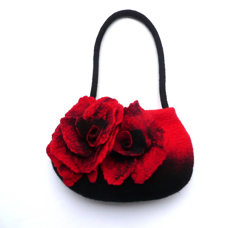 Flower Felted Bag Felt Purse Felt Bag Felted Handbag Etsy