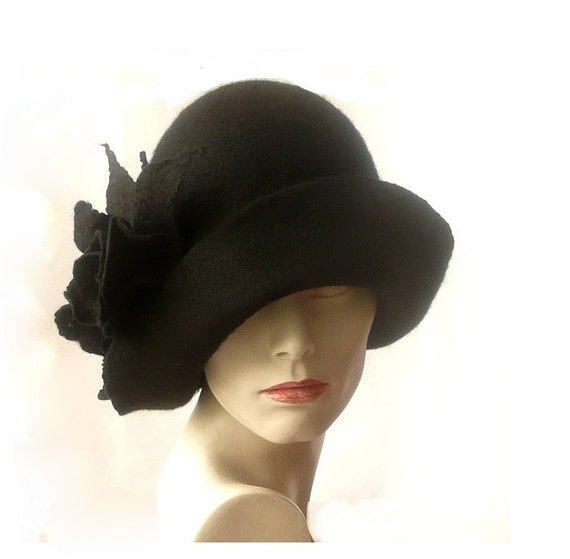 Accessoires Hoeden Vilten hoeden Samaya Vilten hoed zwart-lichtgrijs elegant 