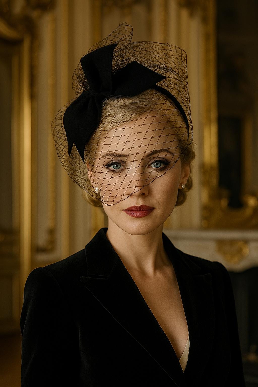Black Fascinator Hat With Veil – Elegant Handmade Headpiece  display picture 3