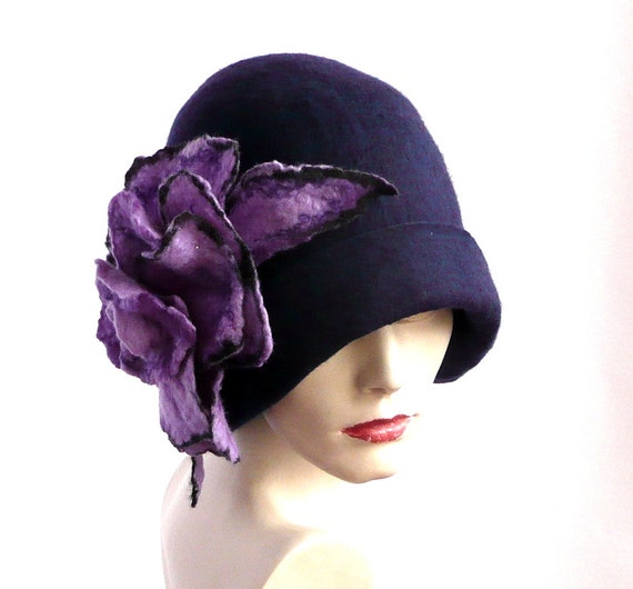 navy cloche hat