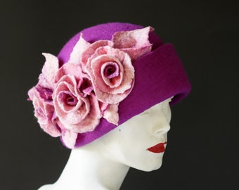 Ladies hat. Merino wool hat