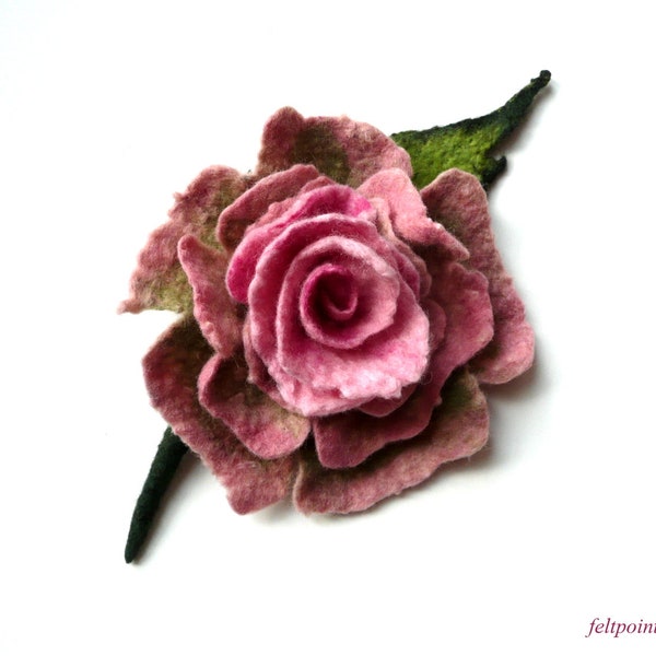 Large flower brooch, felt brooch, felted brooch, flower brooches,felt brooches, pin brooch, felt jewelry, gift,pin flower