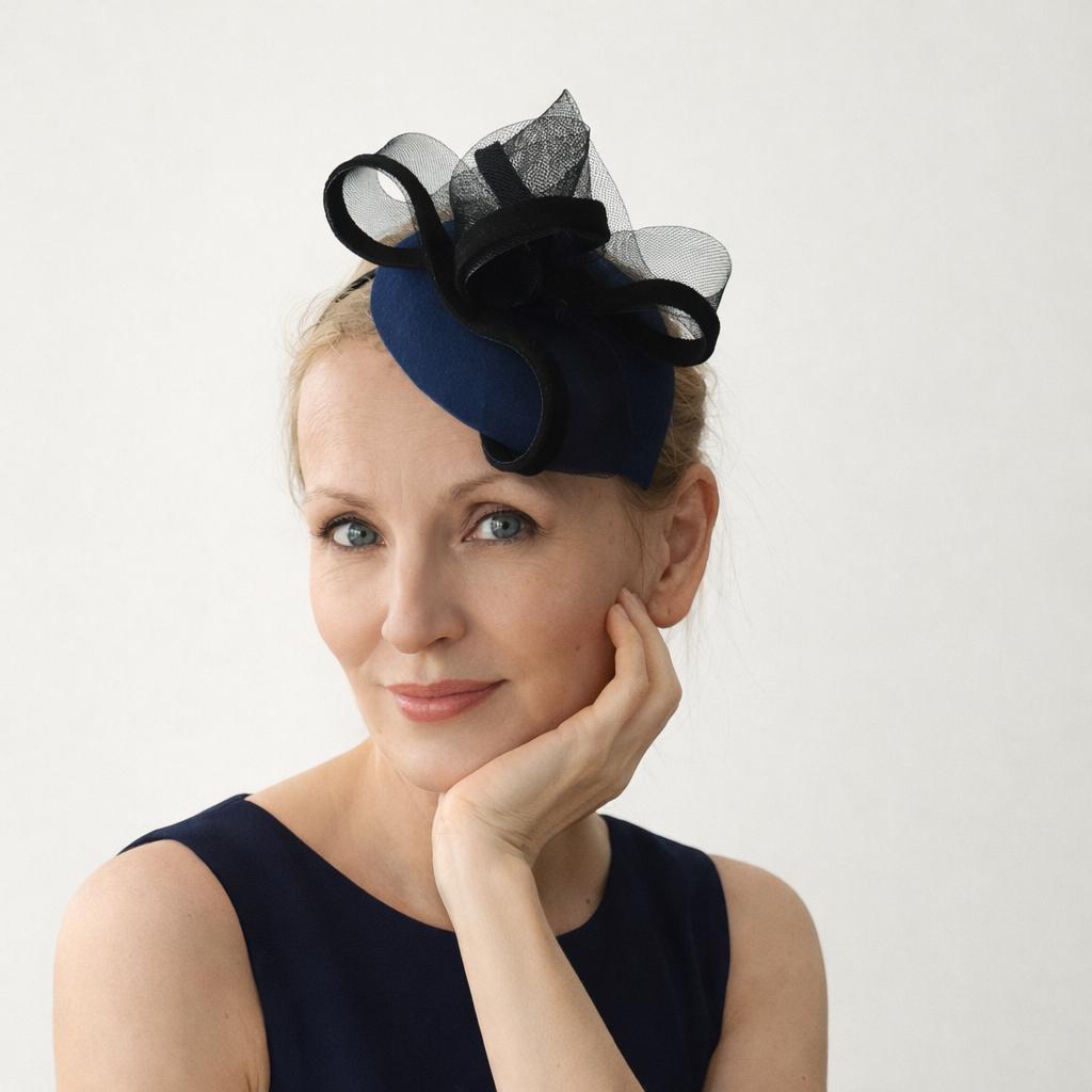AQUAMARINE AND BLACK  FASCINATOR hat / hair  Accessories Pale Turquoise & Aqua Peacock Feather Rusti... - Folksy main image 4