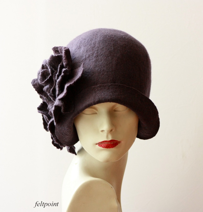 Cloche Hat Felted Hats Felt Hats Cloche Hat Flapper 1920 Hat Etsy