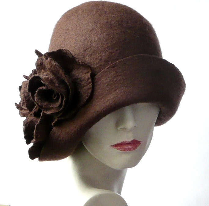 Felted Hat Felt Hat Cloche Hat Flapper 