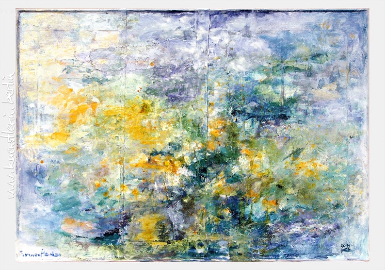 Summer blue yellow 50x70 cm canvas image 1